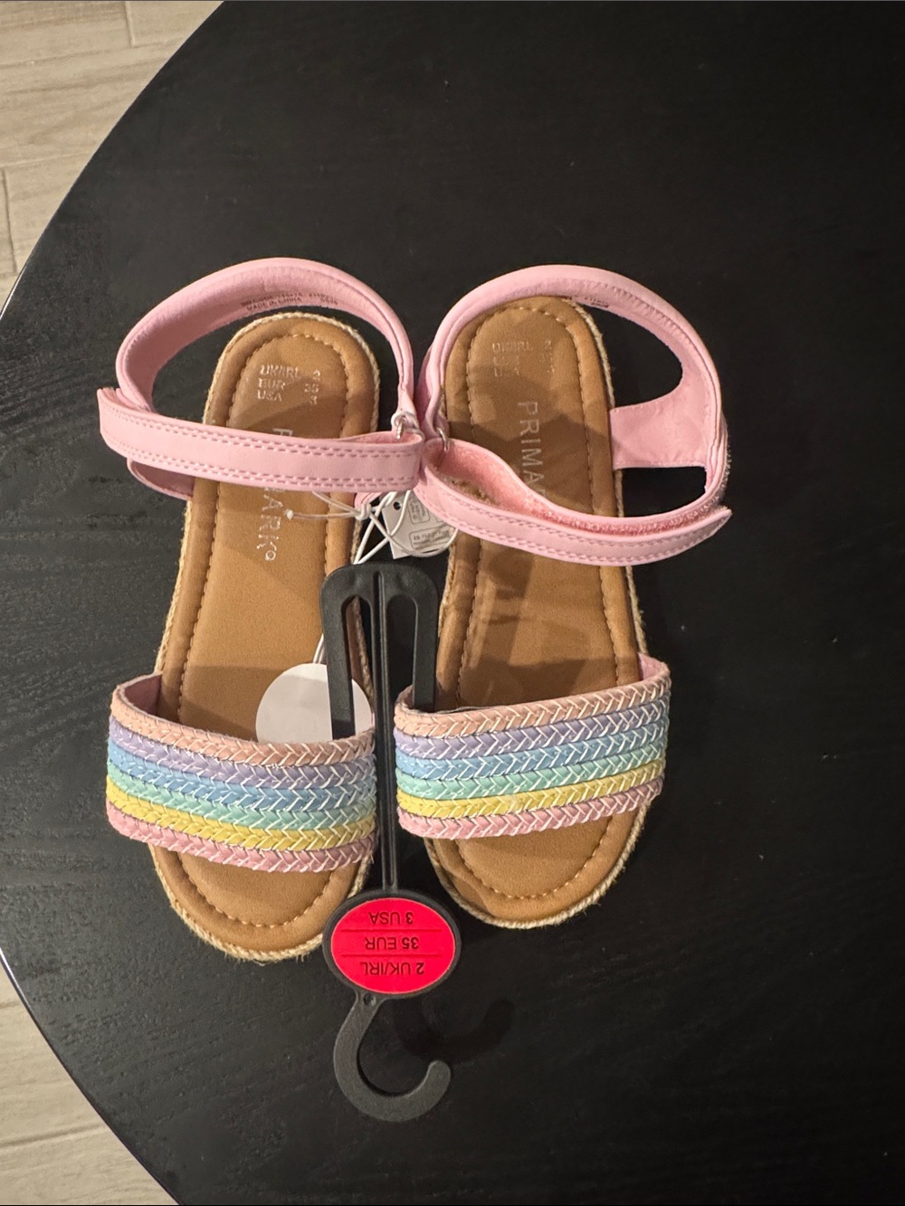 Primark Pink Girls' Pastel Rainbow Strap Sandals